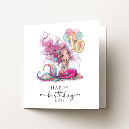 10th Birthday Mermaid Card