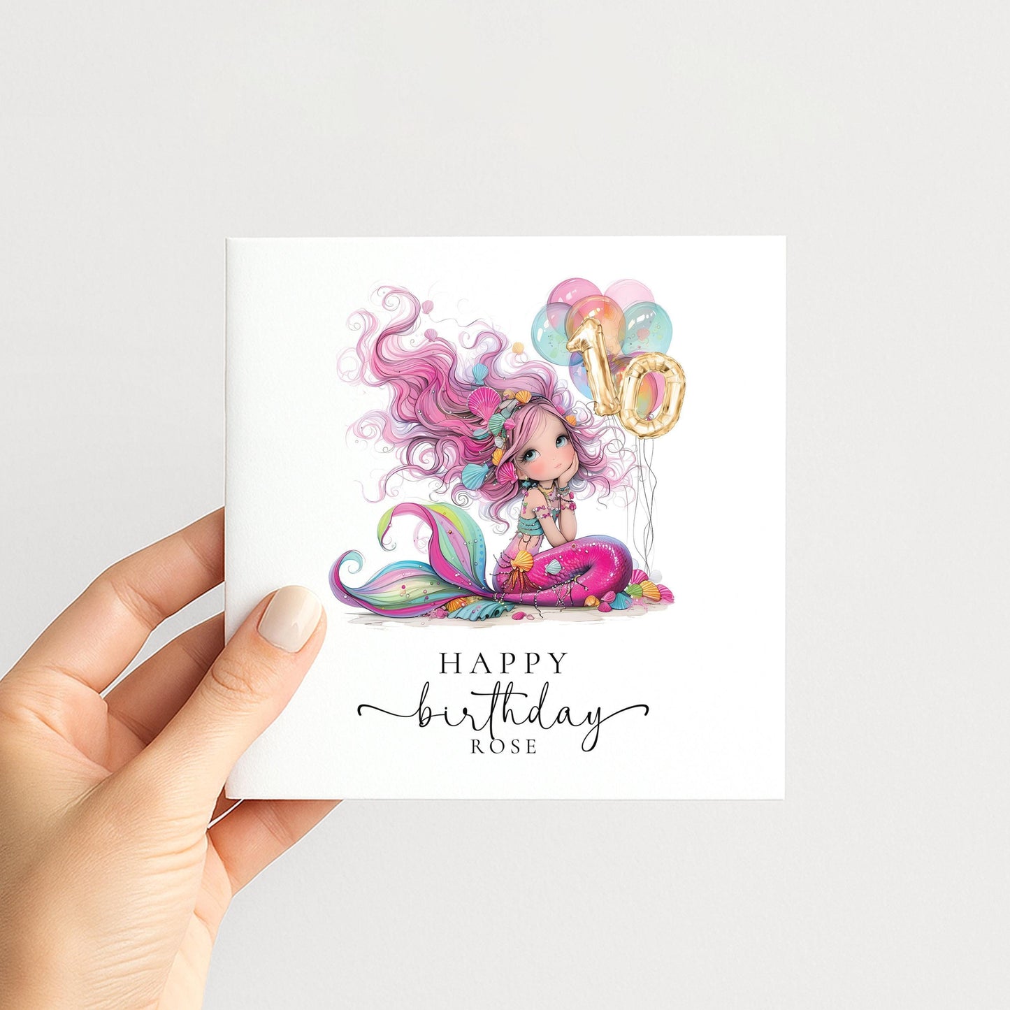 10th Birthday Mermaid Card