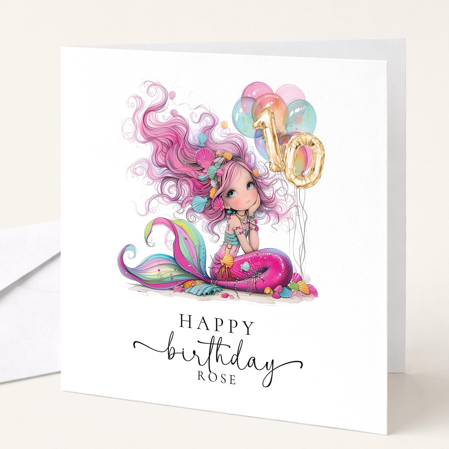 10th Birthday Mermaid Card