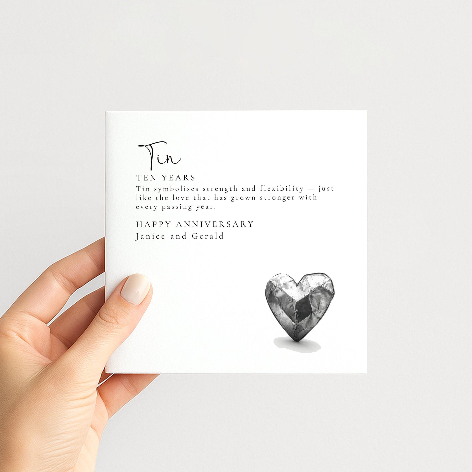 10th Wedding Anniversary Card