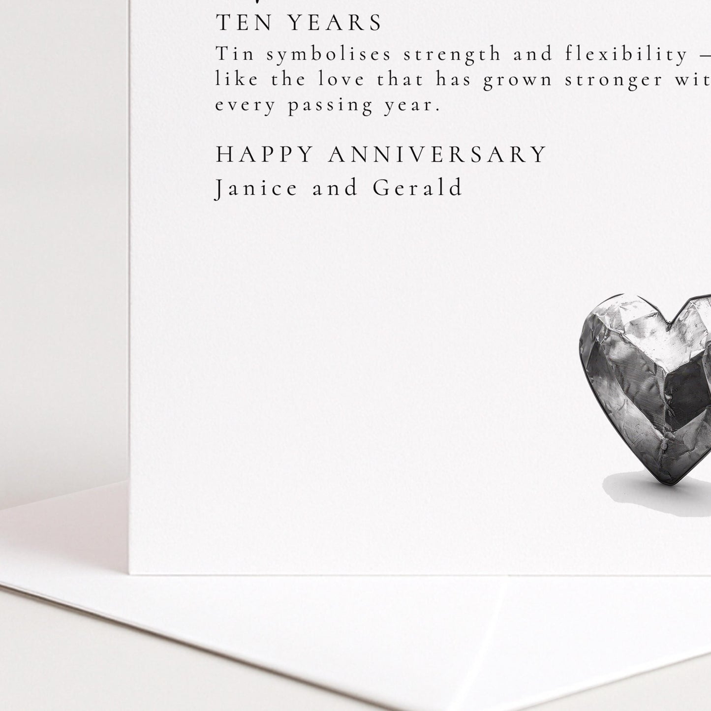 10th Wedding Anniversary Card