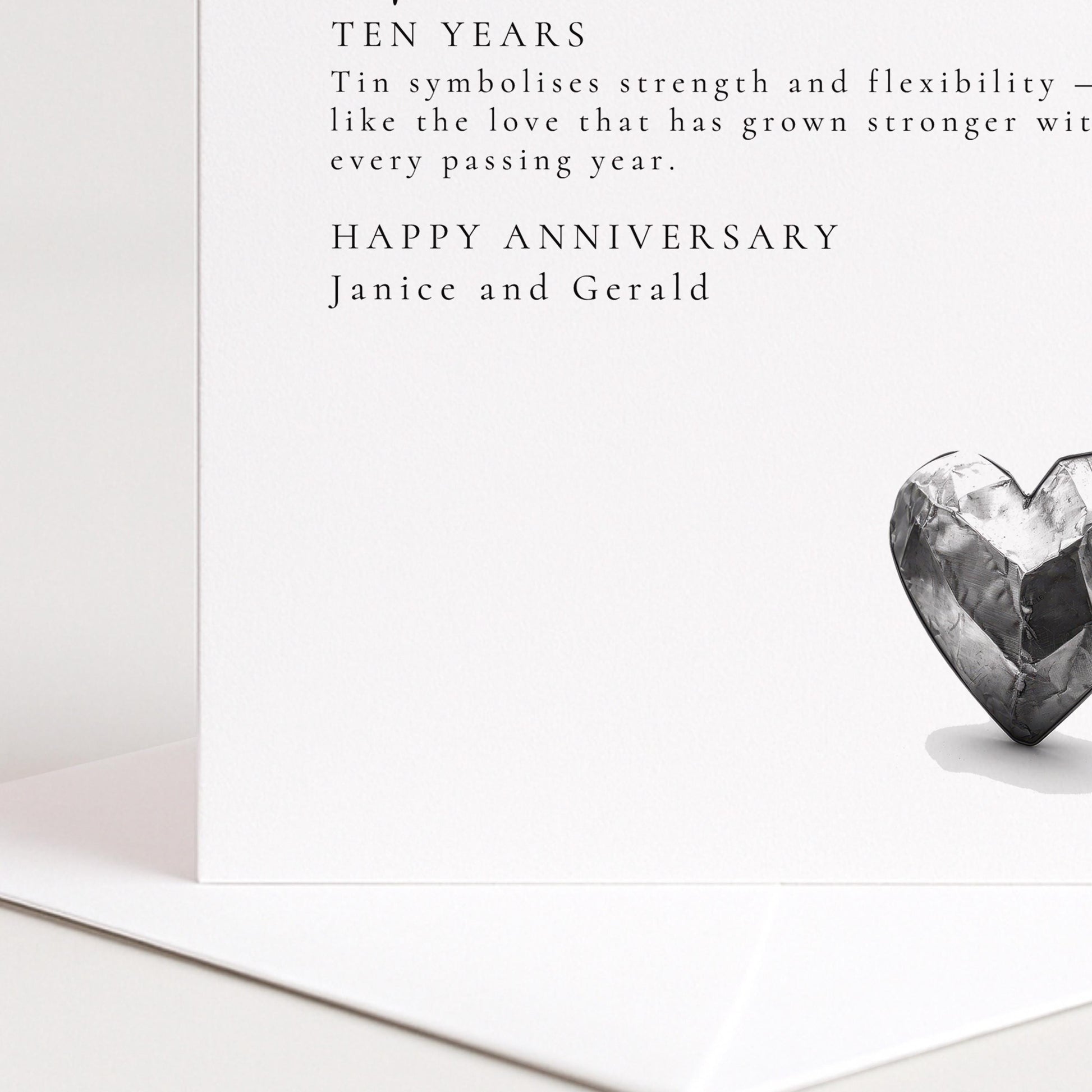 10th Wedding Anniversary Card