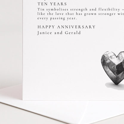 10th Wedding Anniversary Card