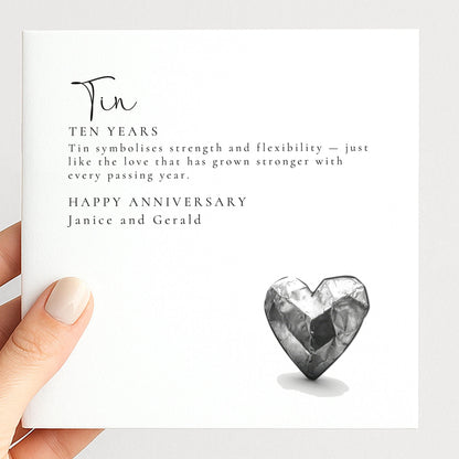 10th Wedding Anniversary Card