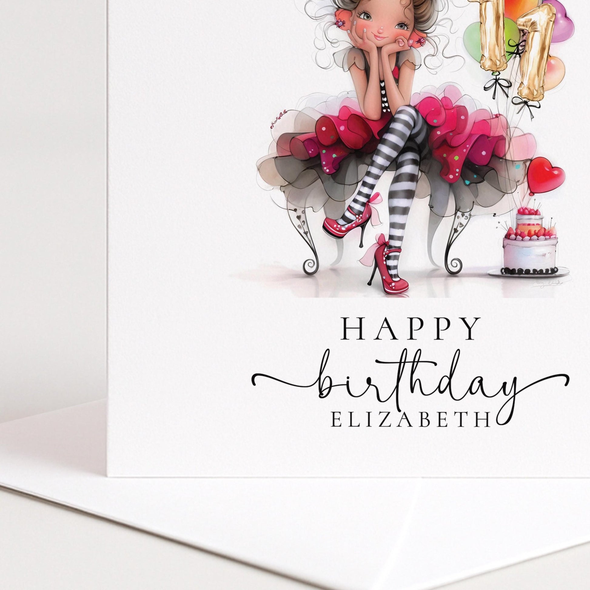 11th Birthday Card for Girl - Whimsi Lilley