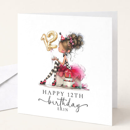 12th Birthday Card – Personalised Birthday Card for Girls | Stylish Milestone Celebration