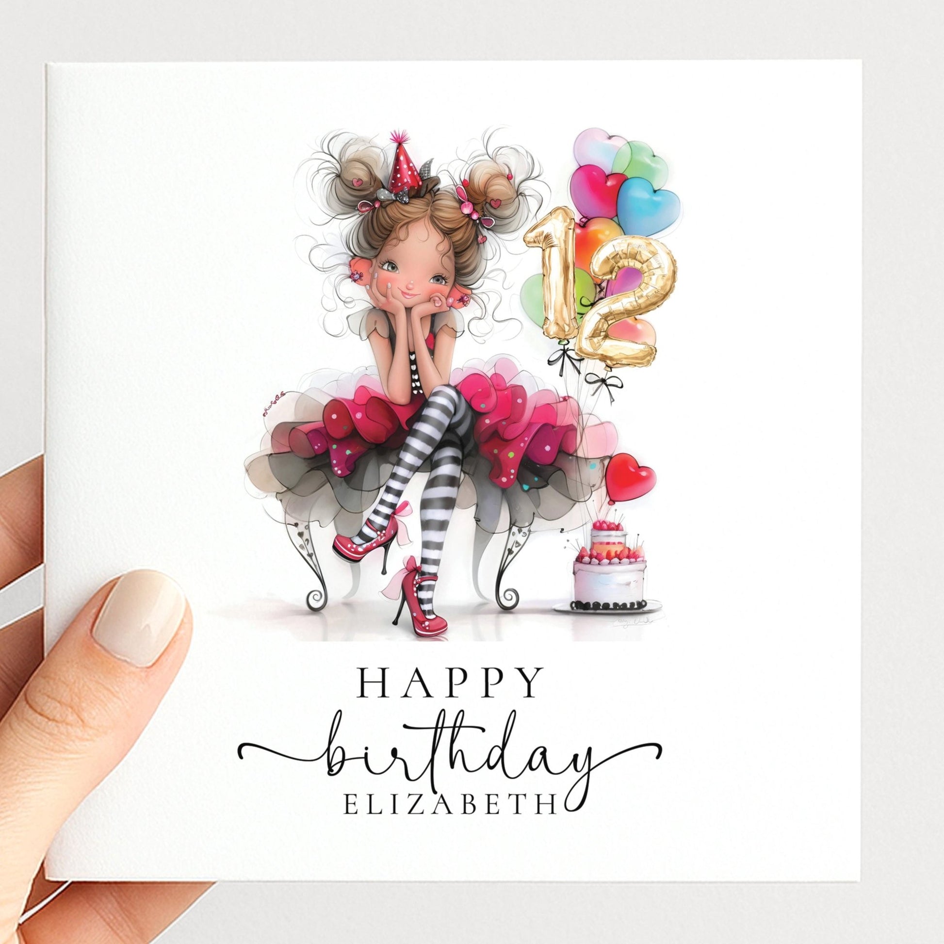 12th Birthday Card for Girl - Whimsi Lilley