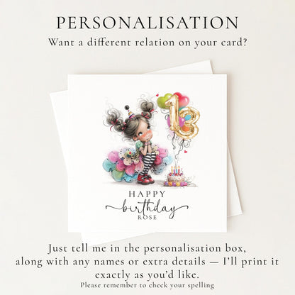 13th Birthday Card for Girl - Whimsi Lilley