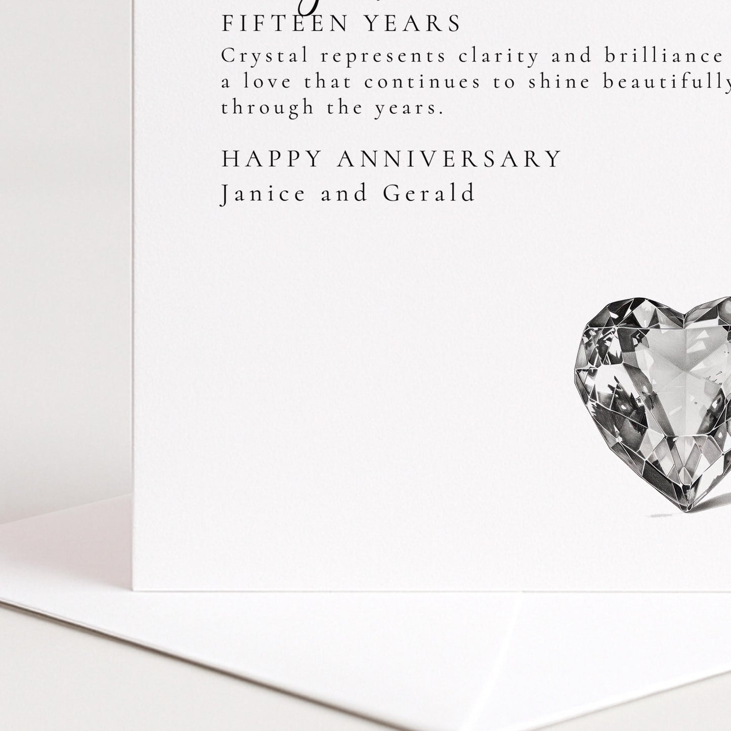 15th Wedding Anniversary Card