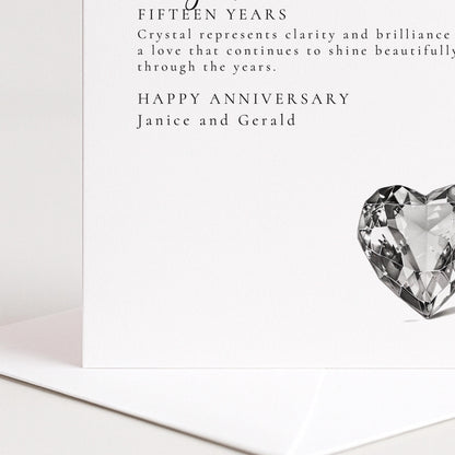 15th Wedding Anniversary Card