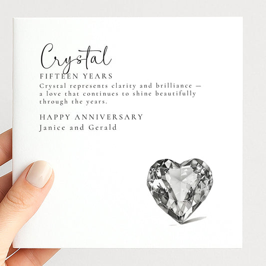 15th Wedding Anniversary Card