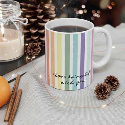 I Love Doing Life With You Personalised Mug - Rainbow
