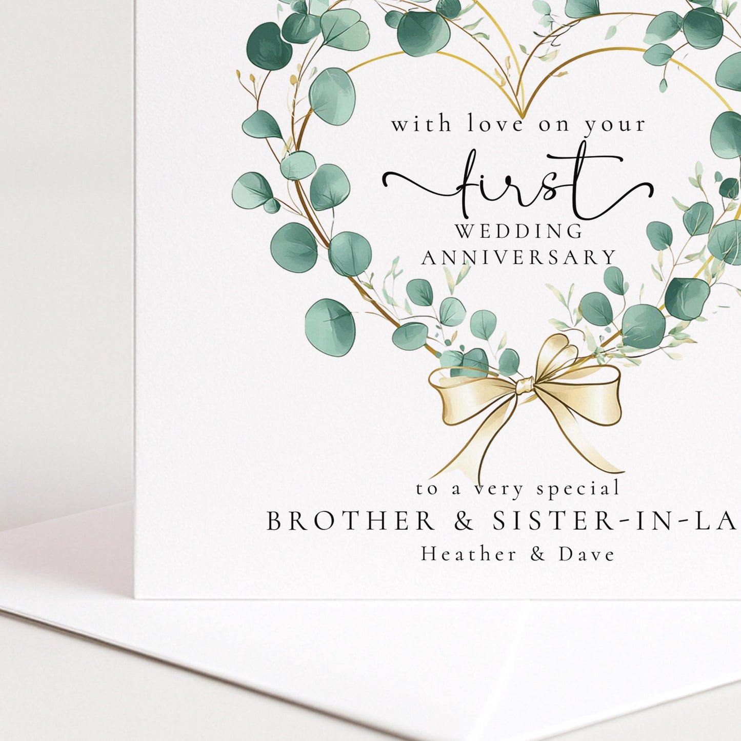 1st Wedding Anniversary Card Brother and Sister in law