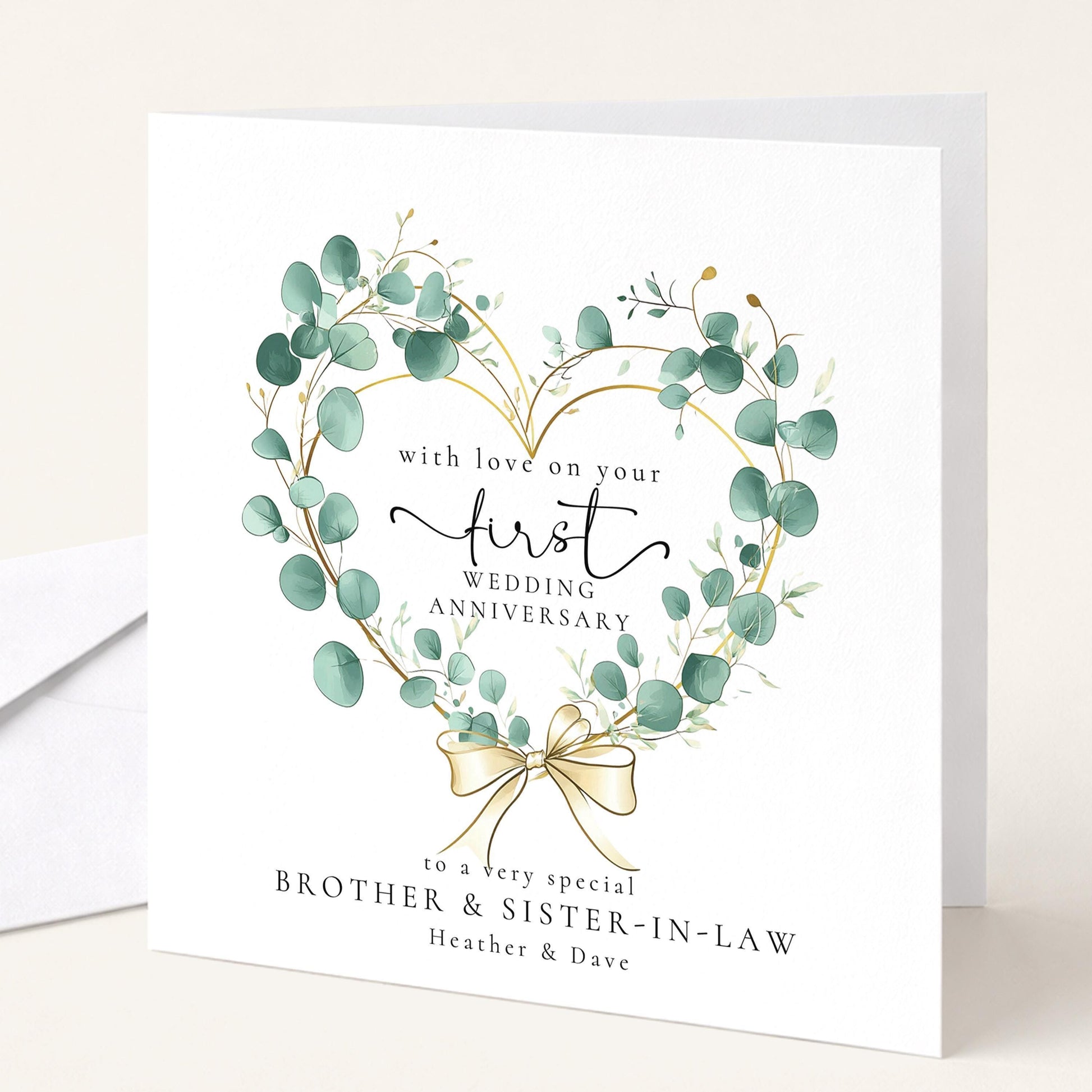 1st Wedding Anniversary Card Brother and Sister in law