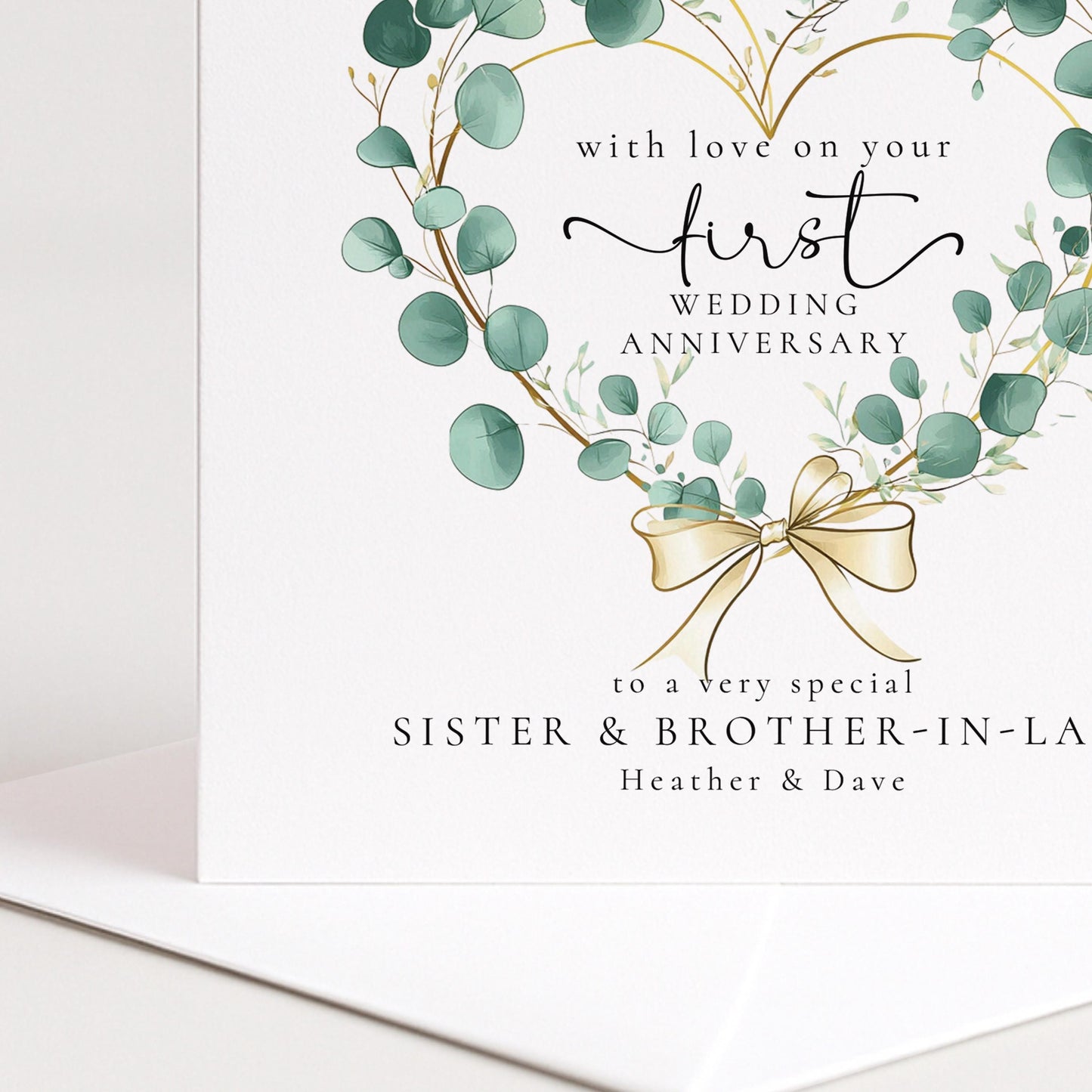 1st Wedding Anniversary Card Sister and Brother in law