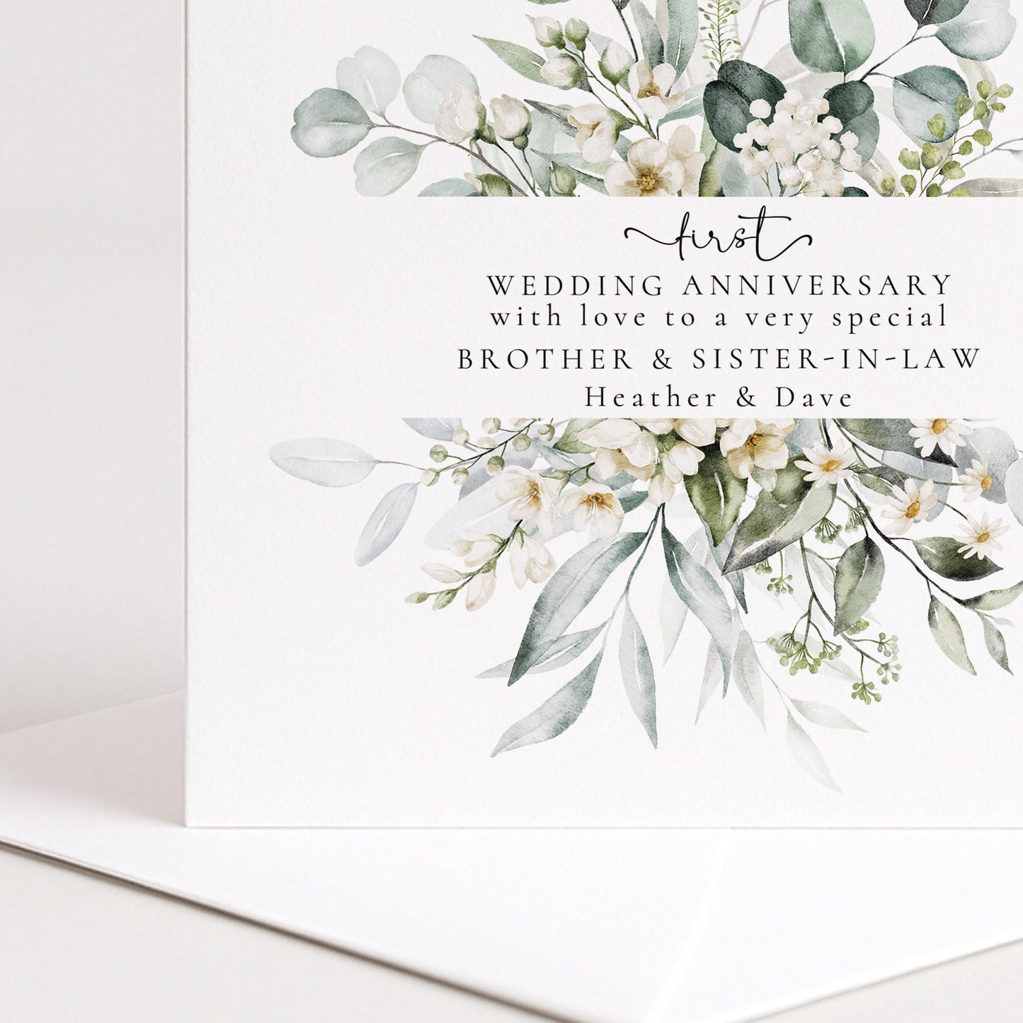 1st Wedding Anniversary Card for Brother and Sister-in-law