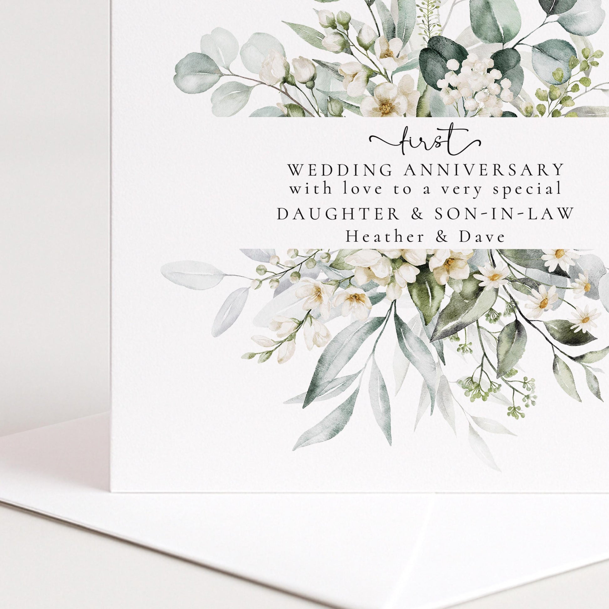 1st Wedding Anniversary Card for Daughter and Son-in-law