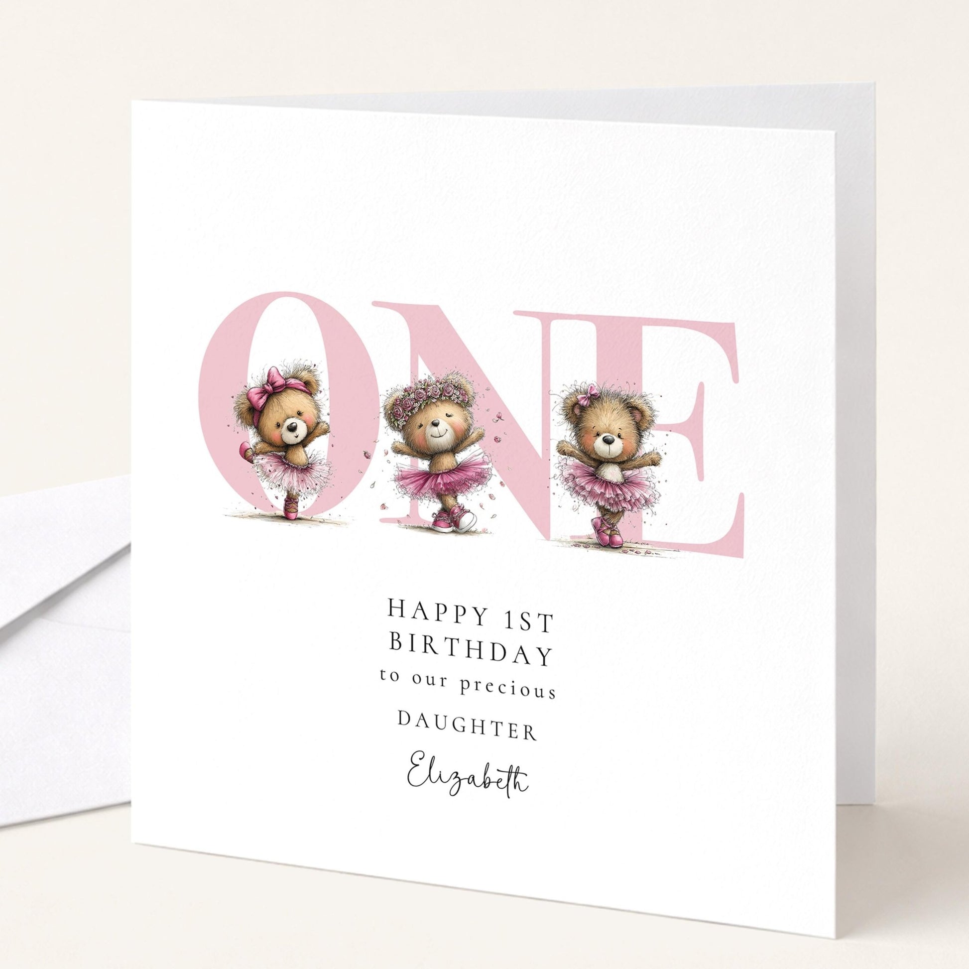 1st Birthday Card for Daughter - Whimsi Lilley