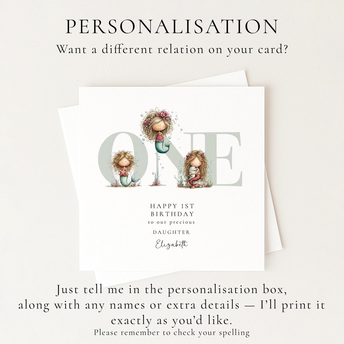 1st Birthday Card for Daughter - Whimsi Lilley