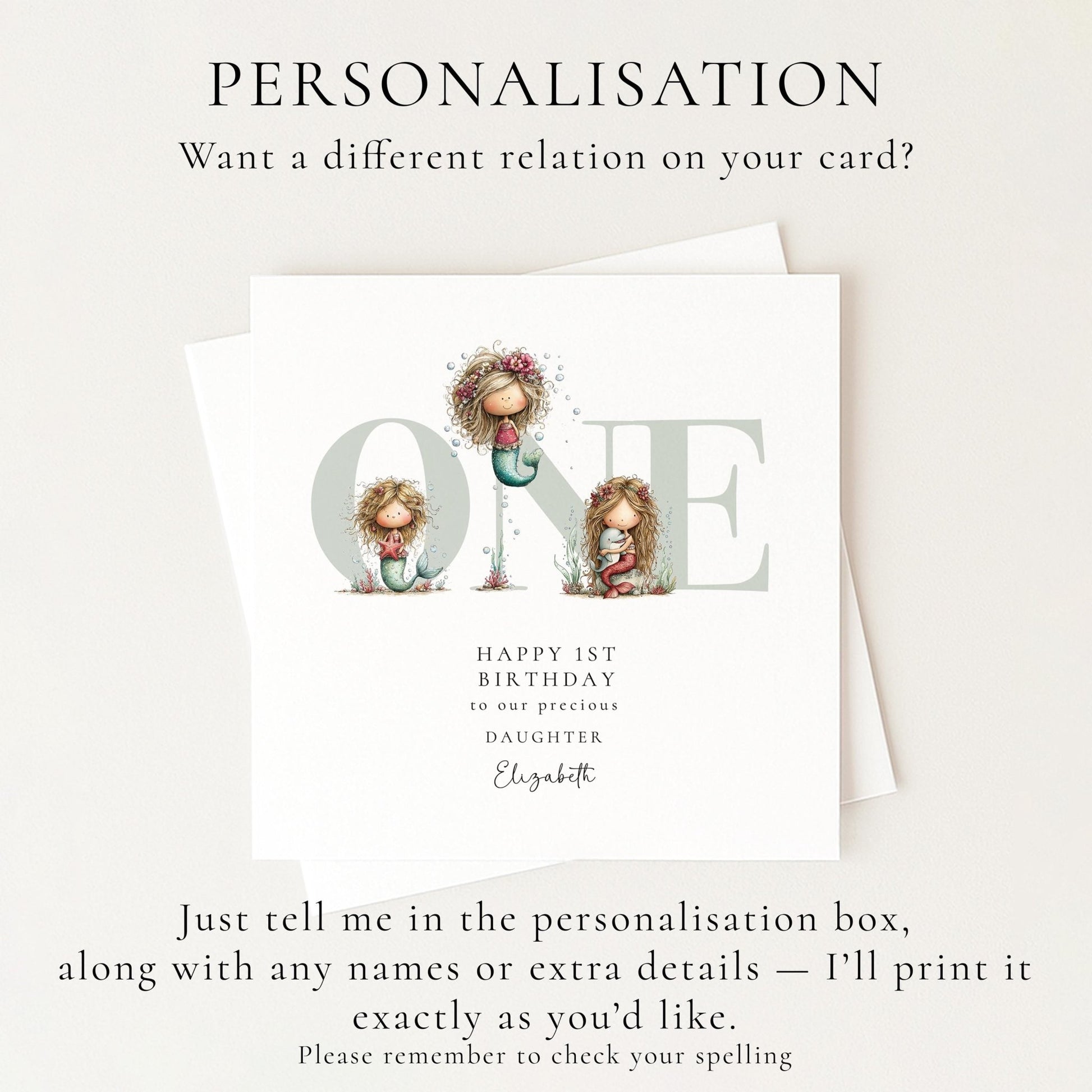 1st Birthday Card for Daughter - Whimsi Lilley