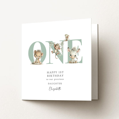 1st Birthday Card for Daughter - Whimsi Lilley