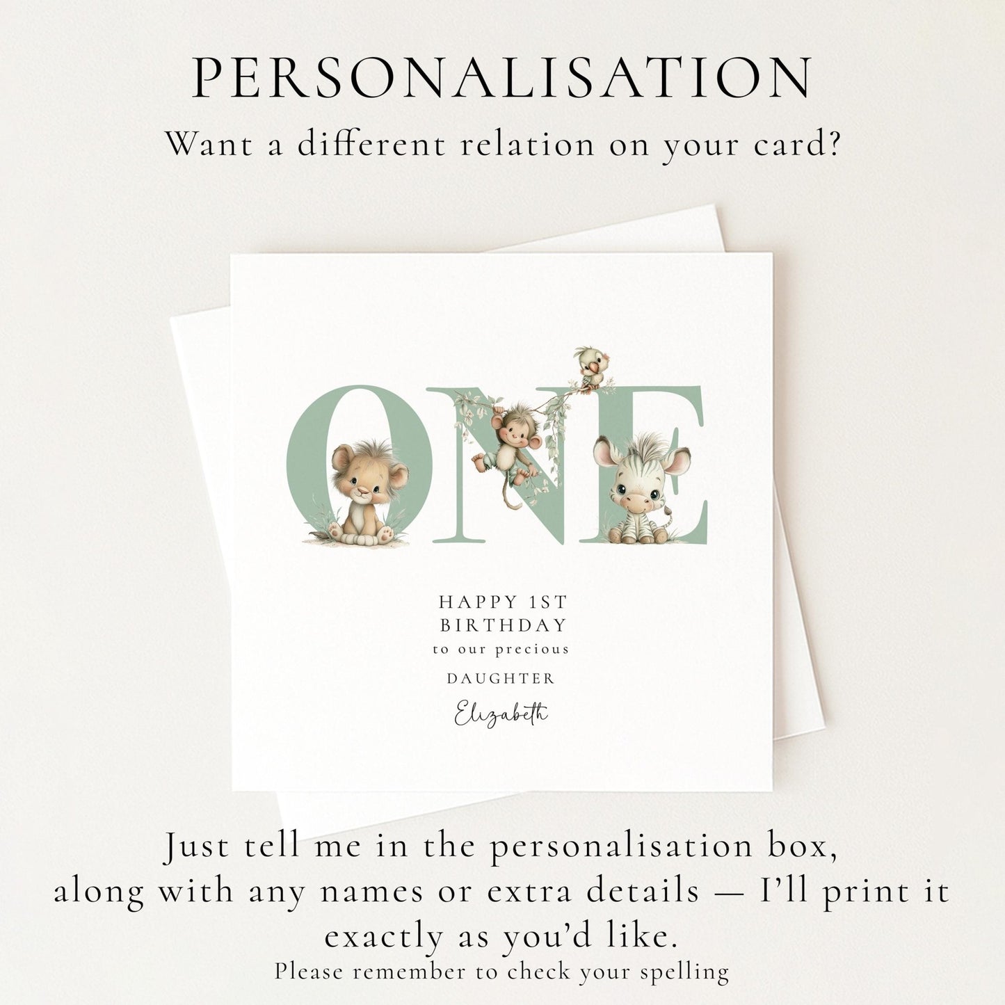 1st Birthday Card for Daughter - Whimsi Lilley