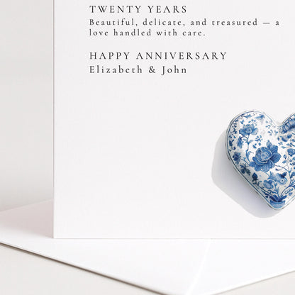 20th Wedding Anniversary Card – Personalised China Anniversary Keepsake