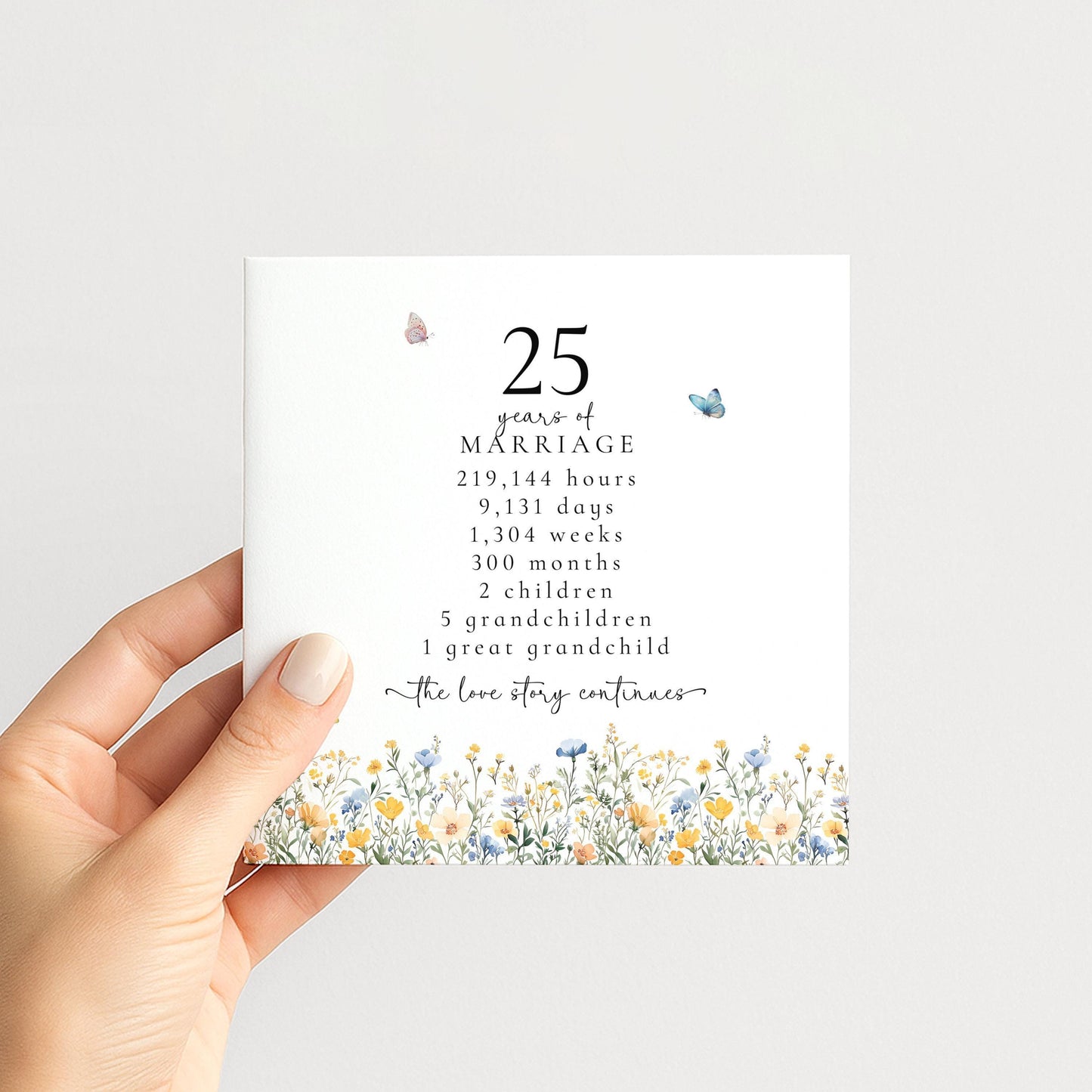 25th Wedding Anniversary Card