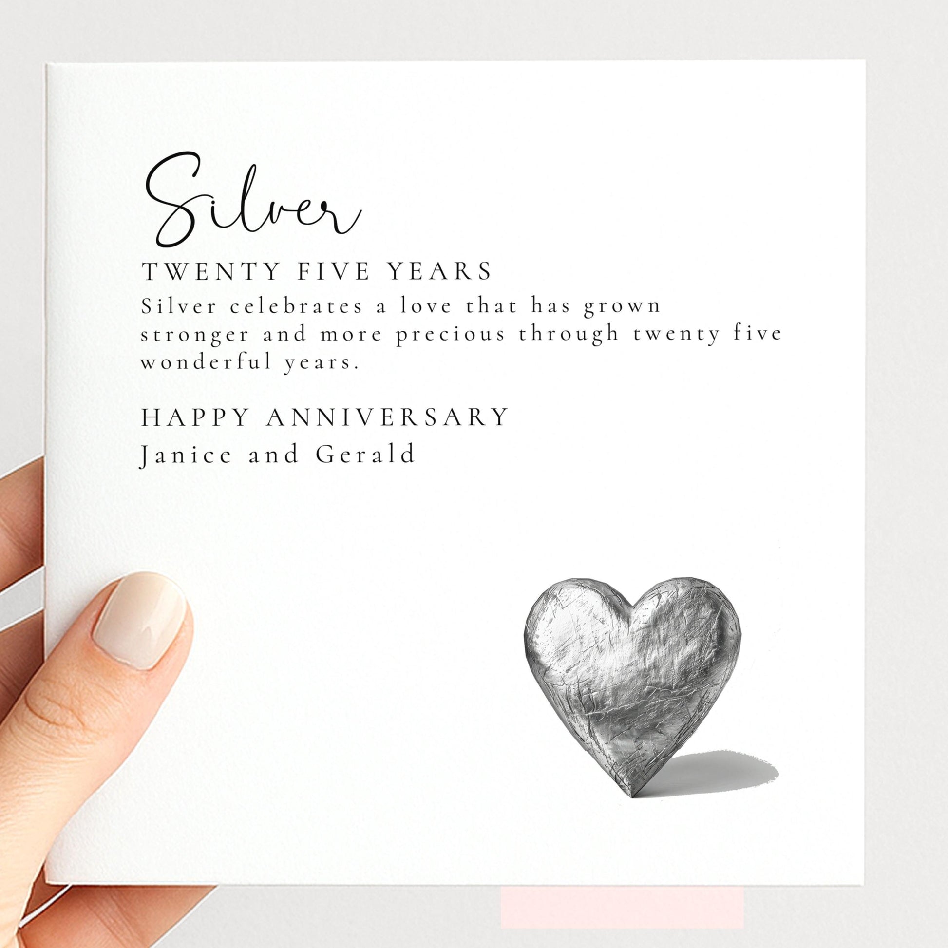 25th Wedding Anniversary Card
