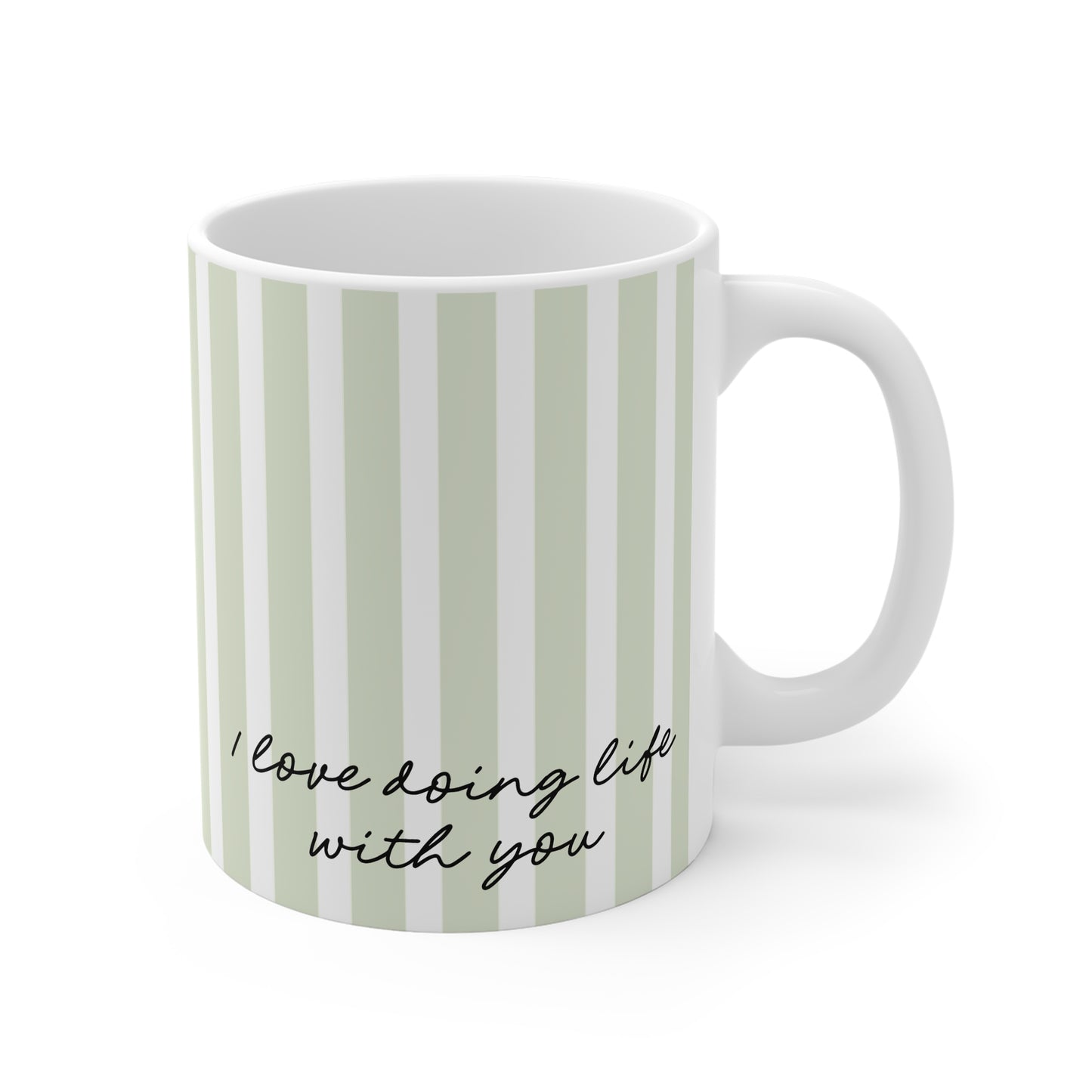 I Love Doing Life With You Personalised Mug - Green