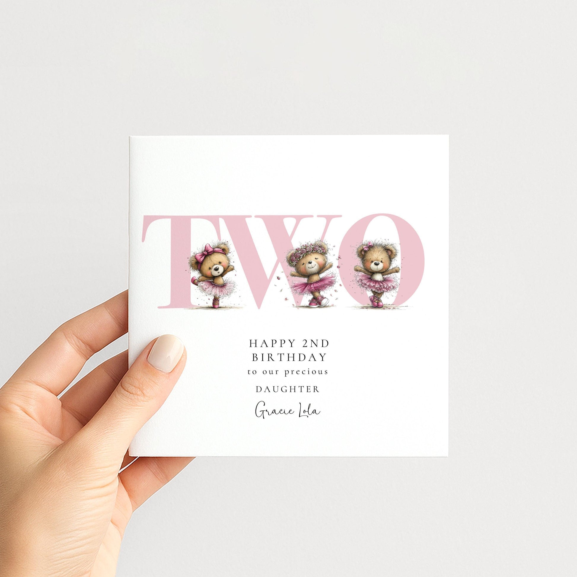 2nd Birthday Card for Daughter Ballet Teddy