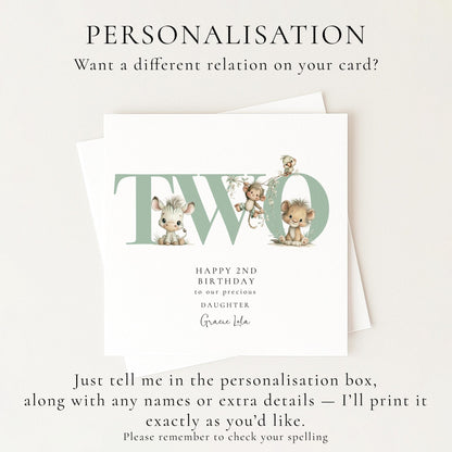 2nd Birthday Card for Daughter - Whimsi Lilley