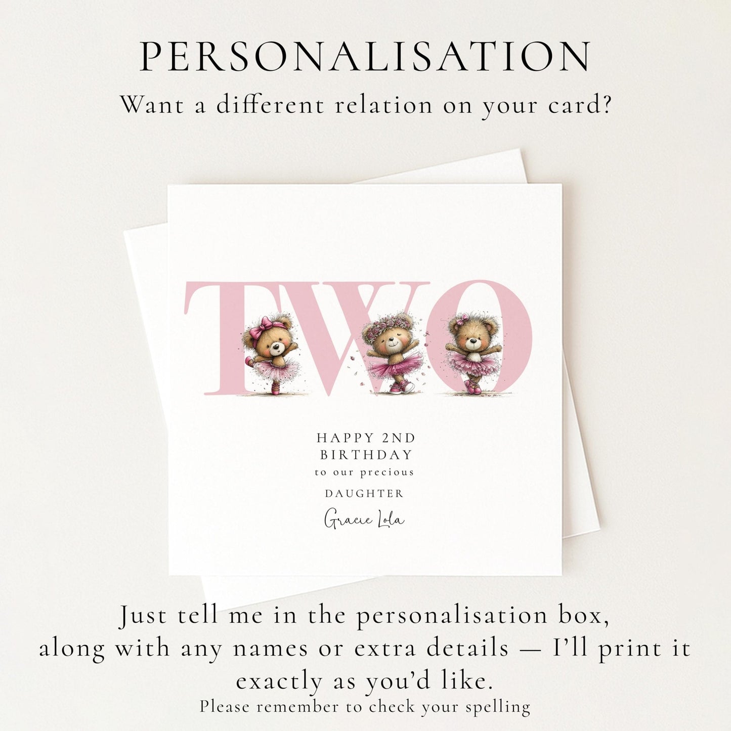 2nd Birthday Card for Daughter - Whimsi Lilley