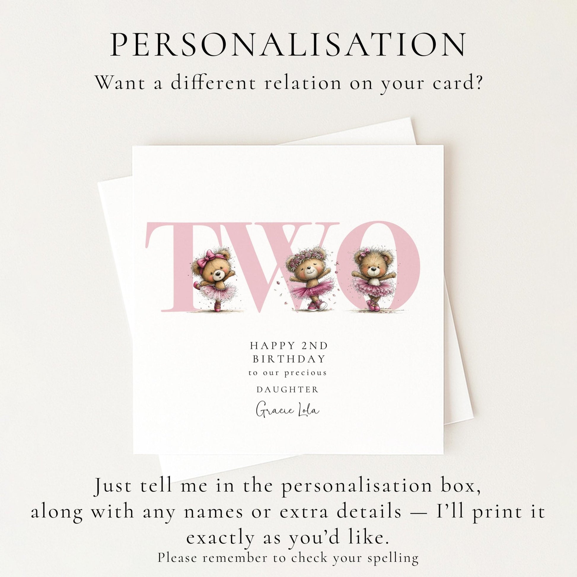 2nd Birthday Card for Daughter - Whimsi Lilley