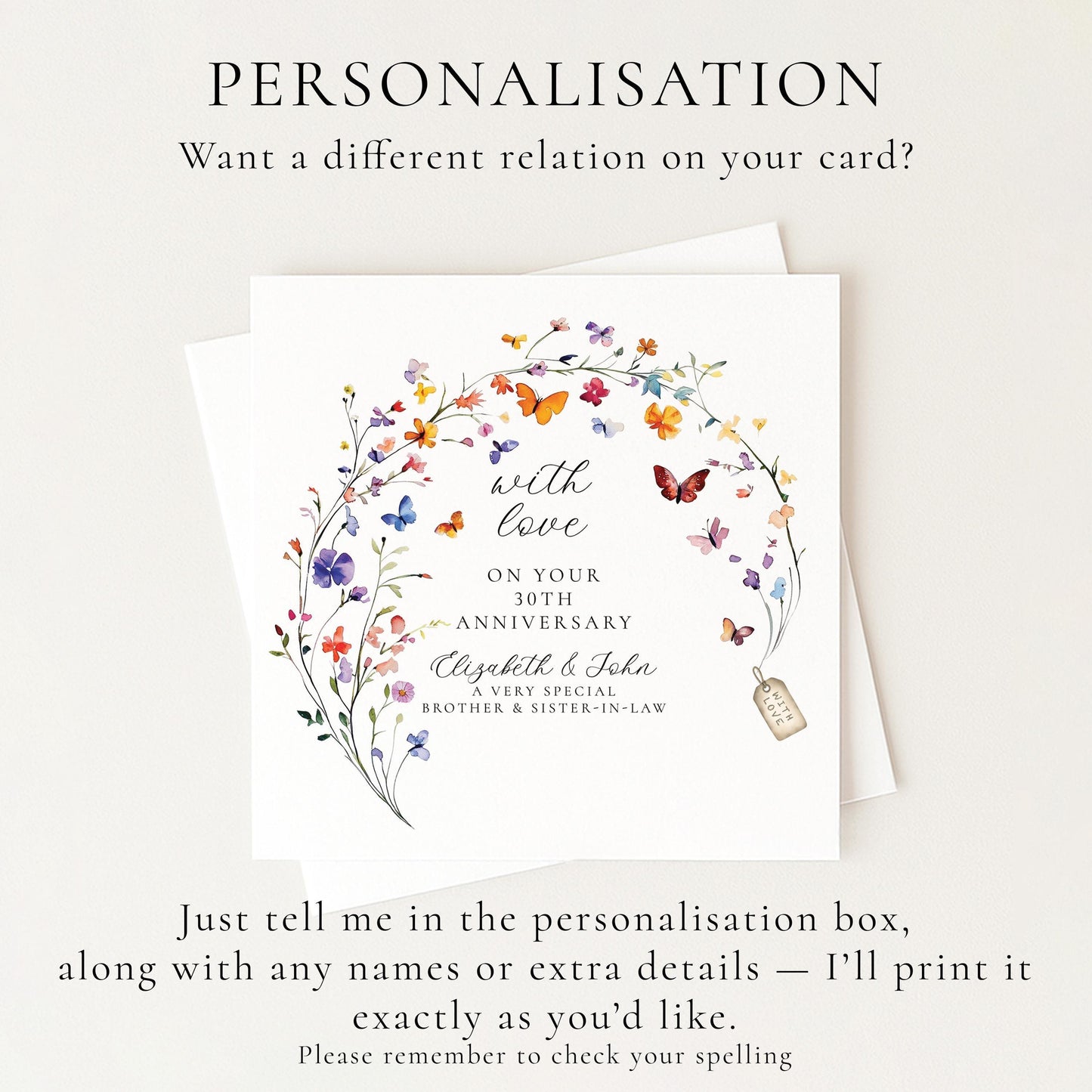 30th Anniversary Card Personalised
