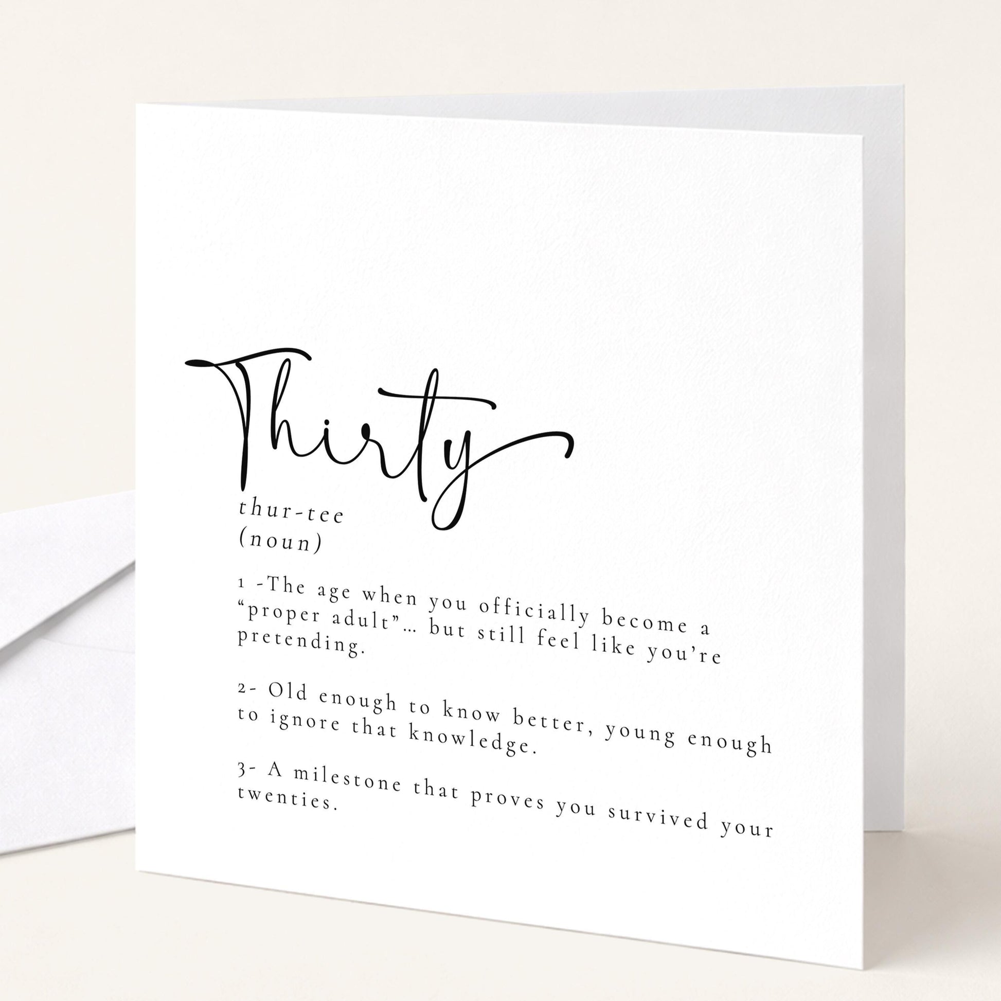 30th Birthday Card – Funny Milestone Greeting With Witty Message, Premium Matte