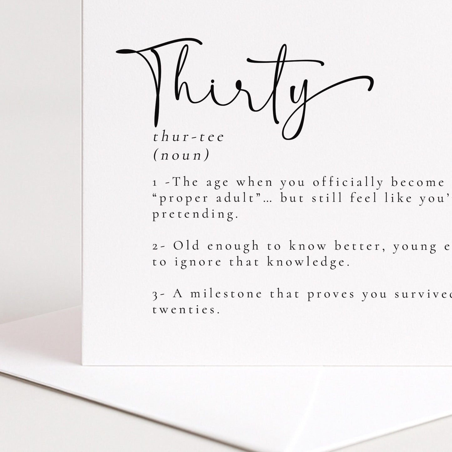 30th Birthday Card – Funny Milestone Greeting With Witty Message, Premium Matte