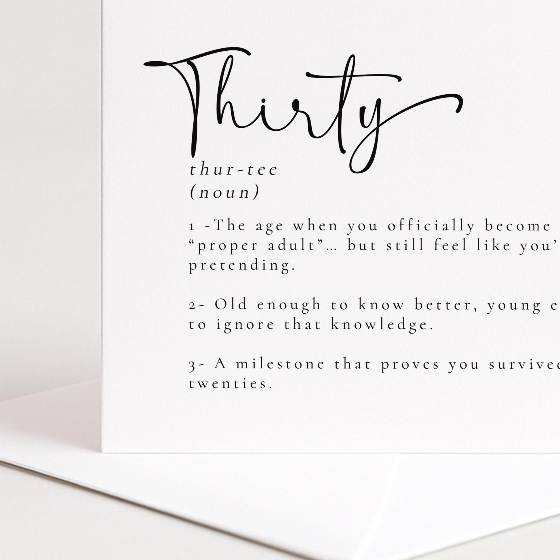 30th Birthday Card – Funny Milestone Greeting With Witty Message, Premium Matte