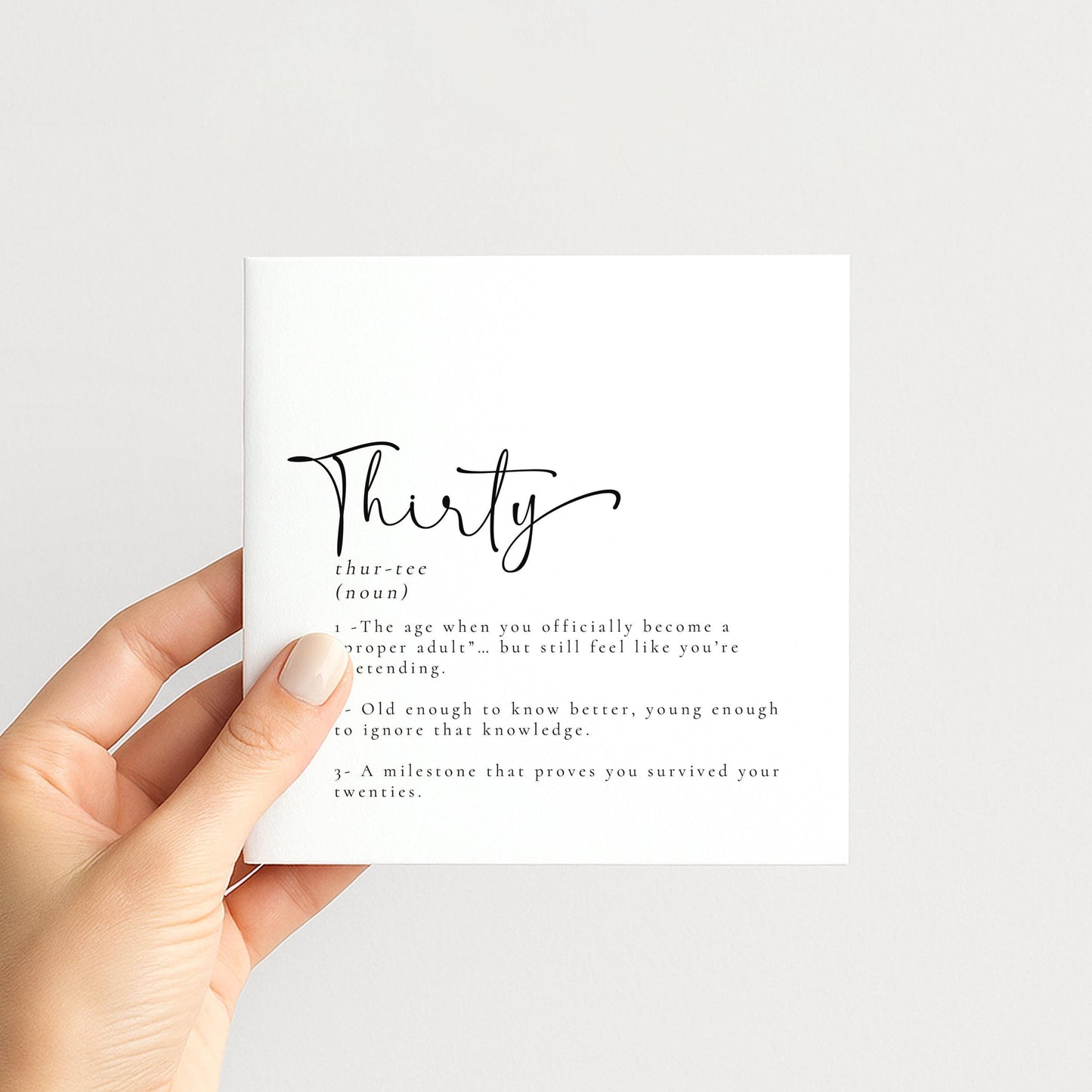30th Birthday Card – Funny Milestone Greeting With Witty Message, Premium Matte