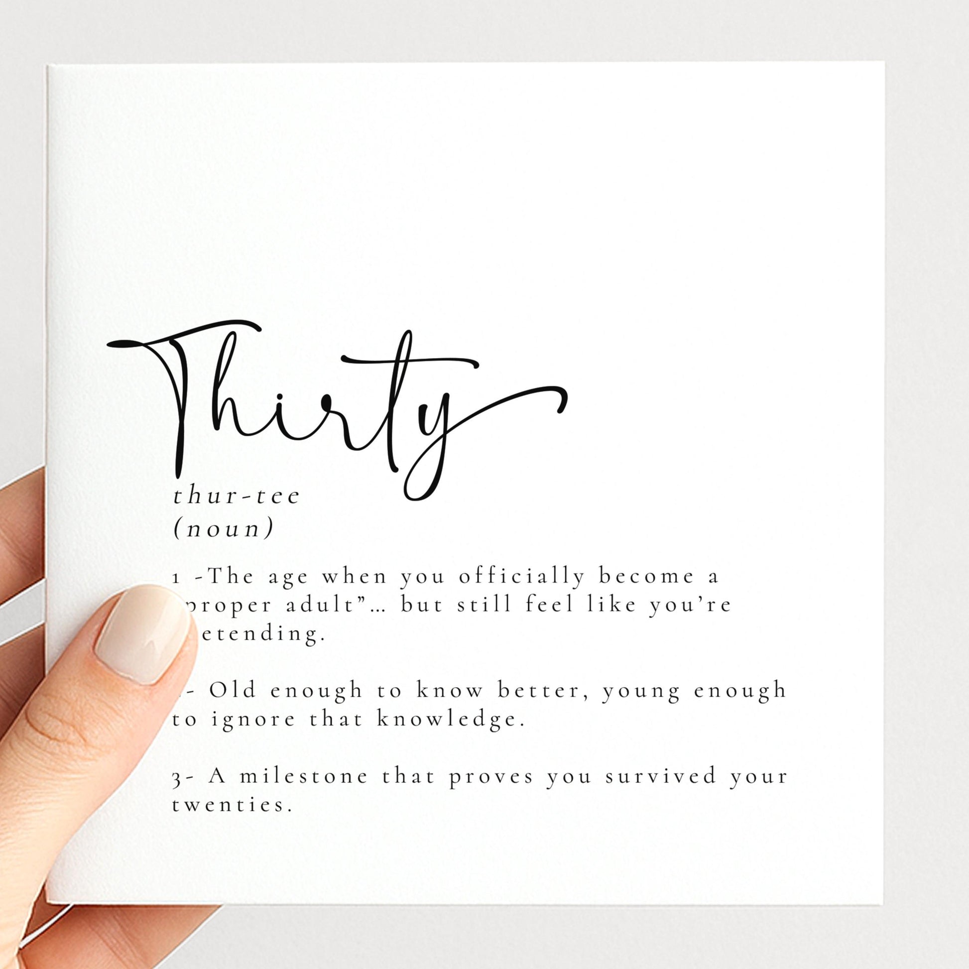 30th Birthday Card – Funny Milestone Greeting With Witty Message, Premium Matte
