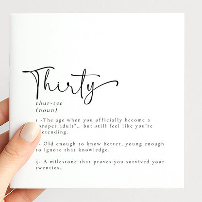 30th Birthday Card – Funny Milestone Greeting With Witty Message, Premium Matte