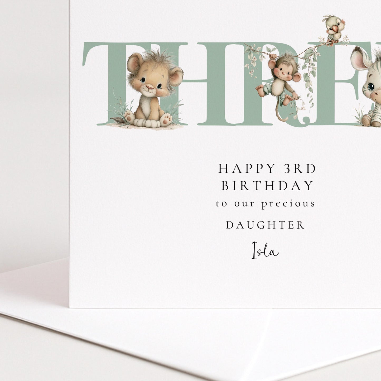 3rd Birthday Card for Daughter Safari