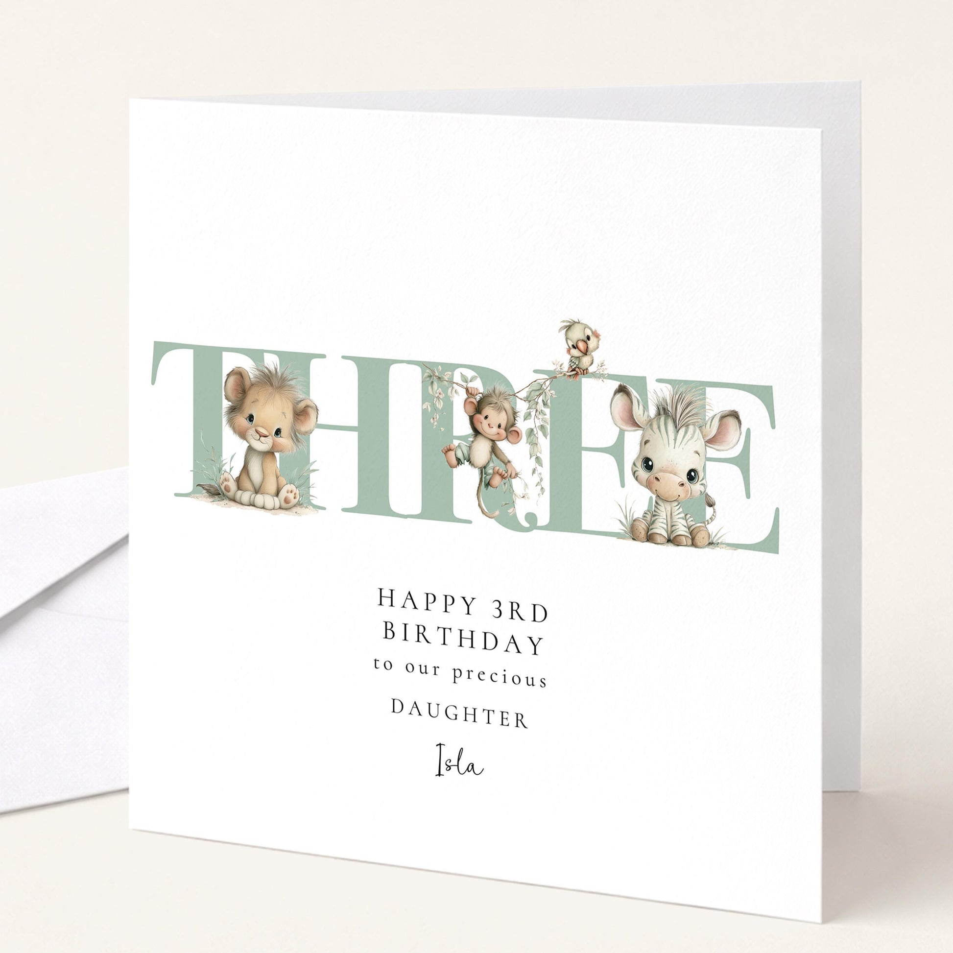 3rd Birthday Card for Daughter Safari