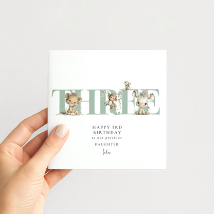 3rd Birthday Card for Daughter - Whimsi Lilley