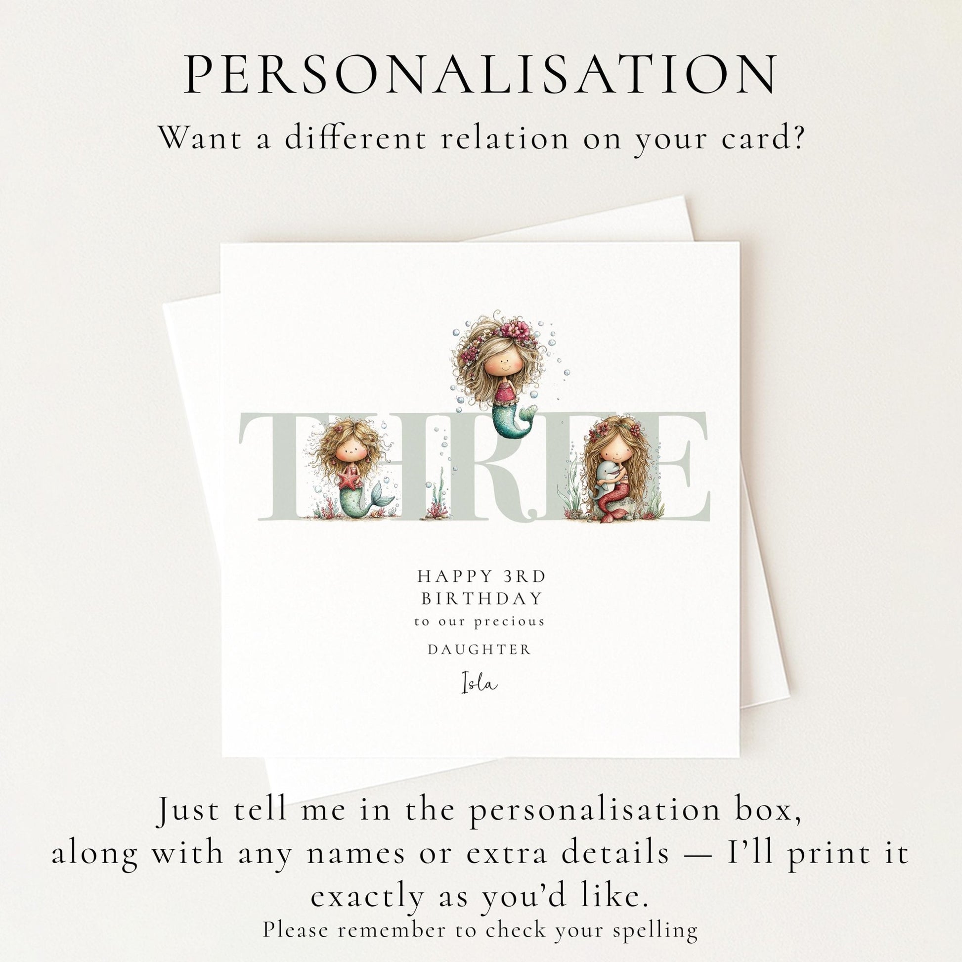 3rd Birthday Card for Daughter - Whimsi Lilley