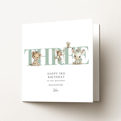 3rd Birthday Card for Daughter - Whimsi Lilley