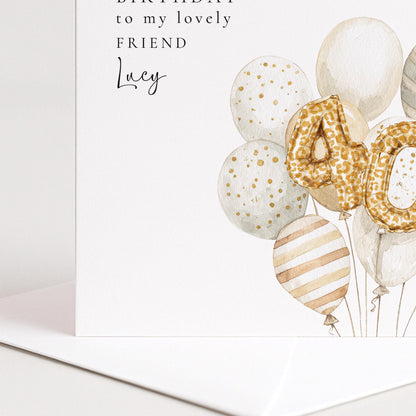 40th Birthday Card for Friend