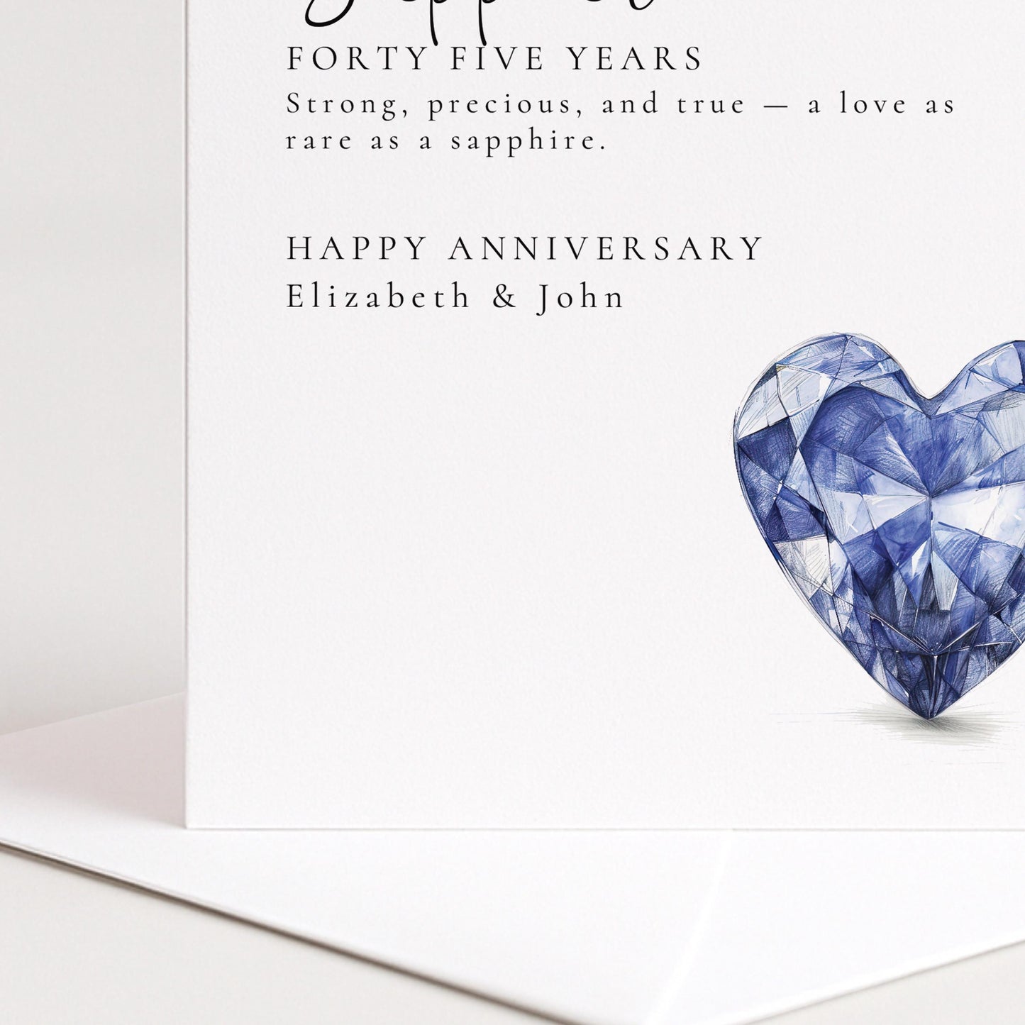 45th Wedding Anniversary Card - Personalised Sapphire Anniversary Greeting