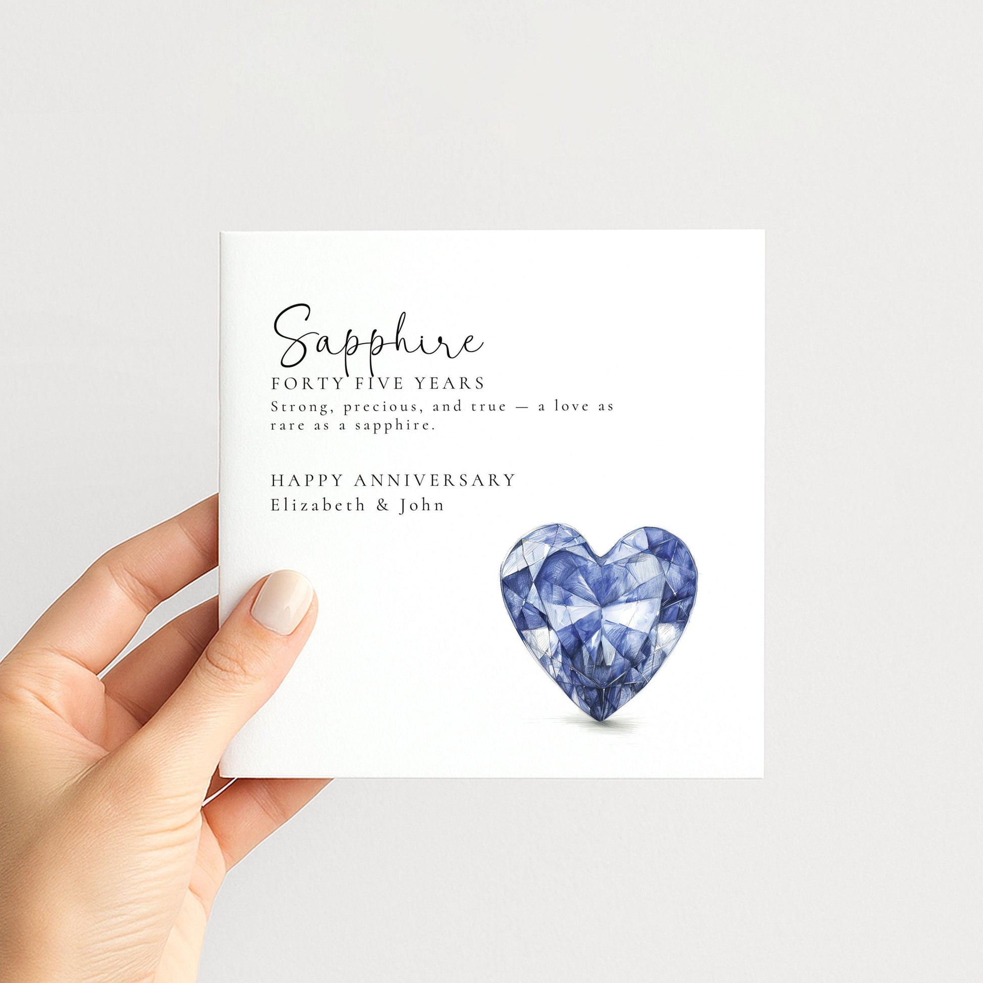 45th Wedding Anniversary Card - Personalised Sapphire Anniversary Greeting