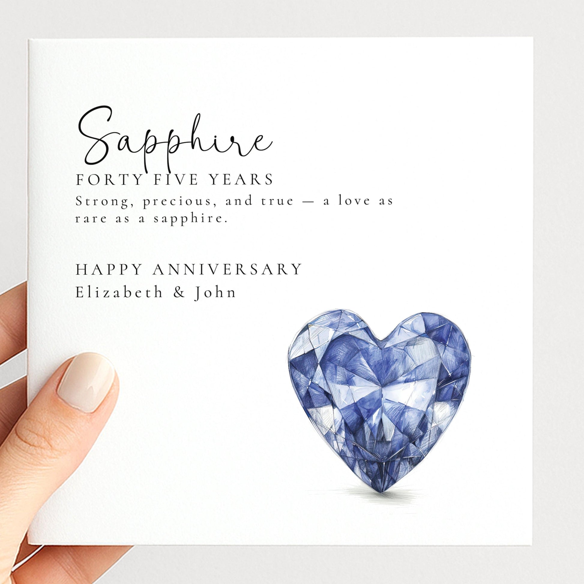 45th Wedding Anniversary Card - Personalised Sapphire Anniversary Greeting